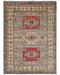 4x6 Gray Kuba Afghan Hand Knotted Wool Area Rug